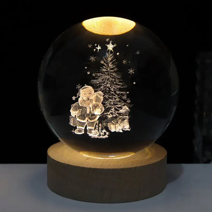 Cosmic Crystal Ball Night Light with LED Color Display | 25 Space Designs | USB Powered Galaxy Sphere Lamp for Bedroom, Living Room & Gift