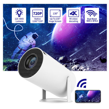Proyector de video compacto | Soporte 4K y altavoz integrado | Experiencia de cine en casa versátil