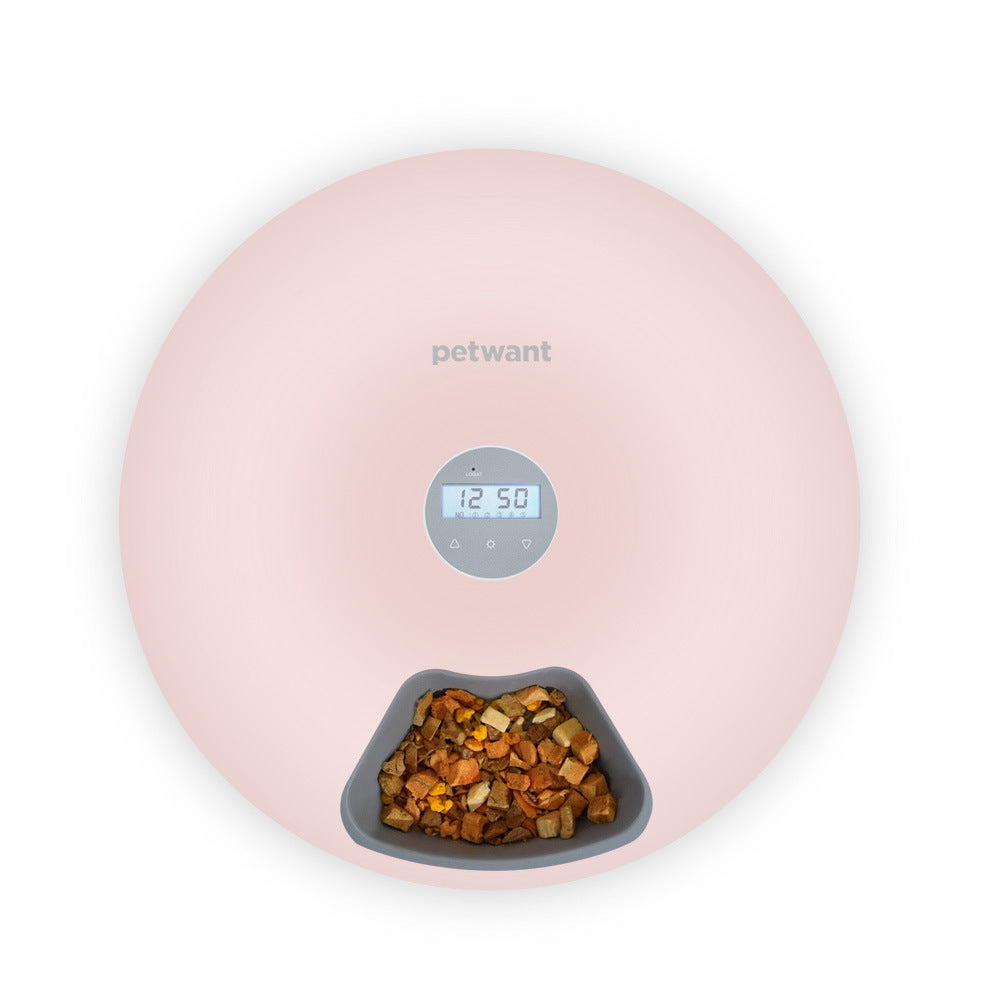 Automatic Cat Feeder with 6 Meal Compartments, Automatic Dog Feeder with USB Power, Automatic Pet Feeder for Dry Food