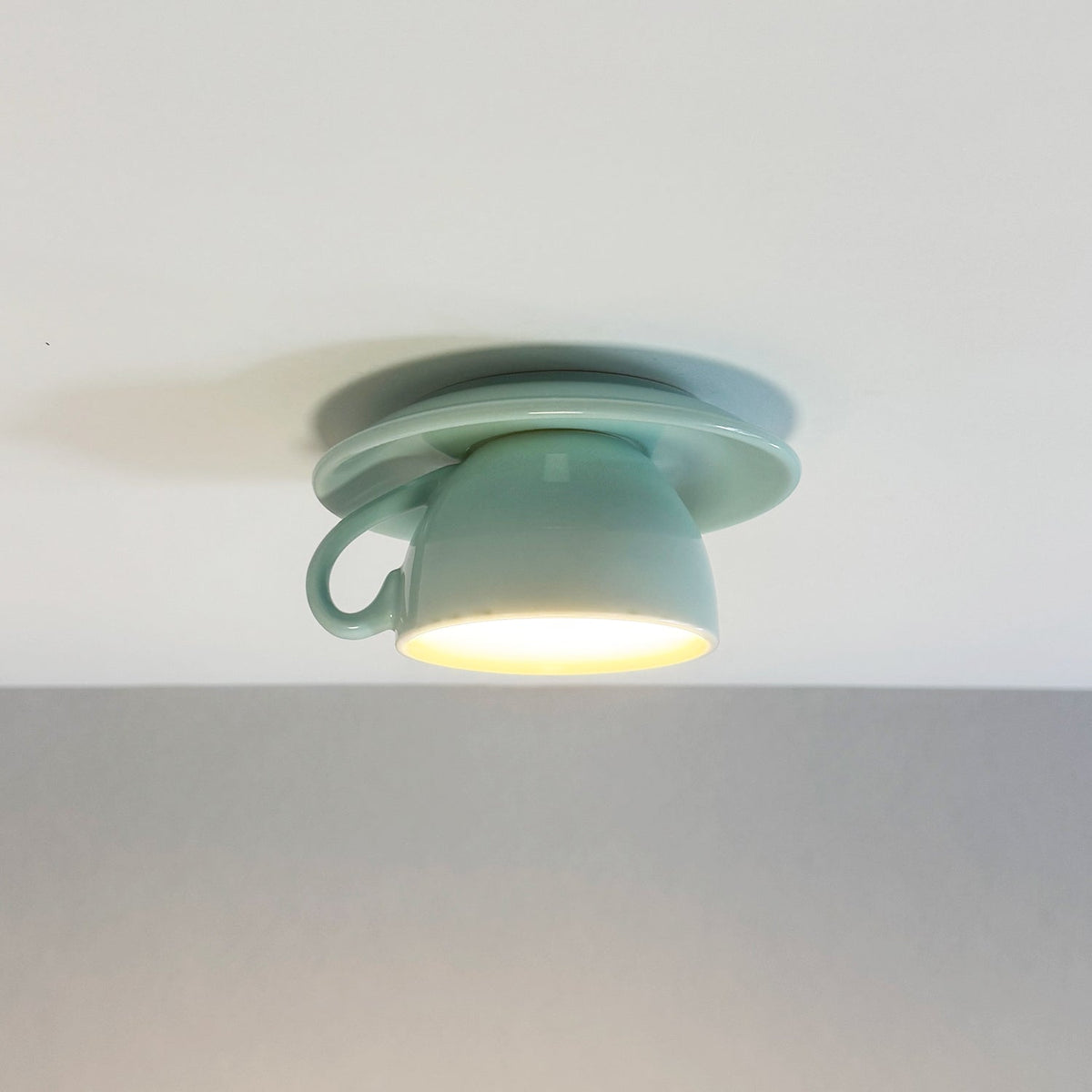 Lámpara de techo empotrada de cerámica para taza de café, ideal para dormitorio, sala de estar y cocina, accesorio LED decorativo moderno, 110V, cableado, diseño compacto y divertido