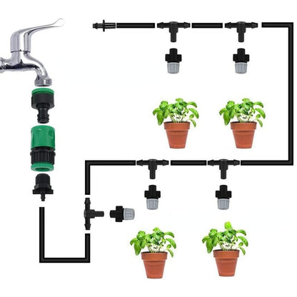 Adjustable Drip Irrigation System – 33 ft Hose with 10 Nozzles – Automatic Plant Watering for Garden Greenhouse & Patio