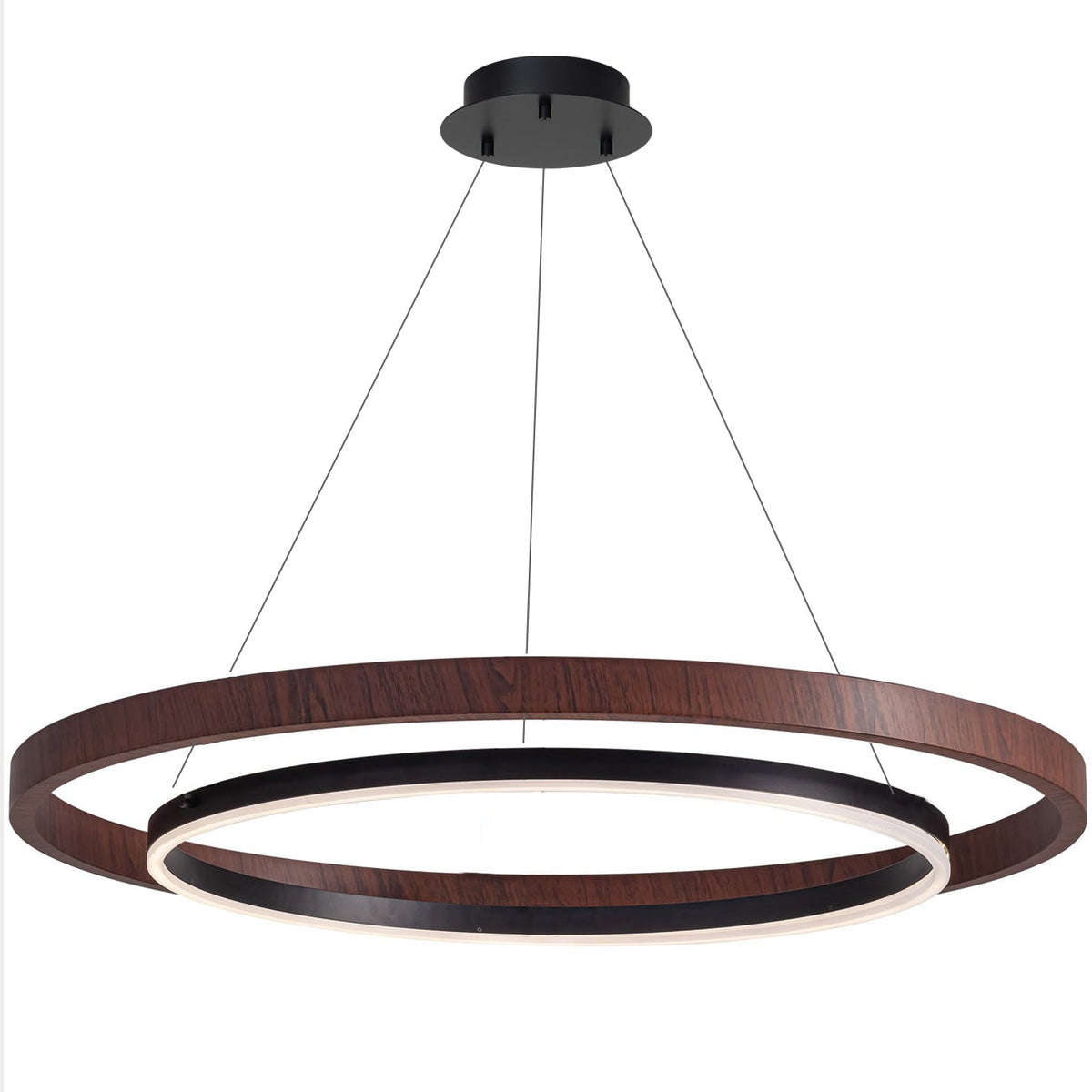 Circular Wood Ring Chandelier with LED Lighting 24-47 Inches Adjustable Height Farmhouse Dining Room Kitchen Island Ceiling Fixture
