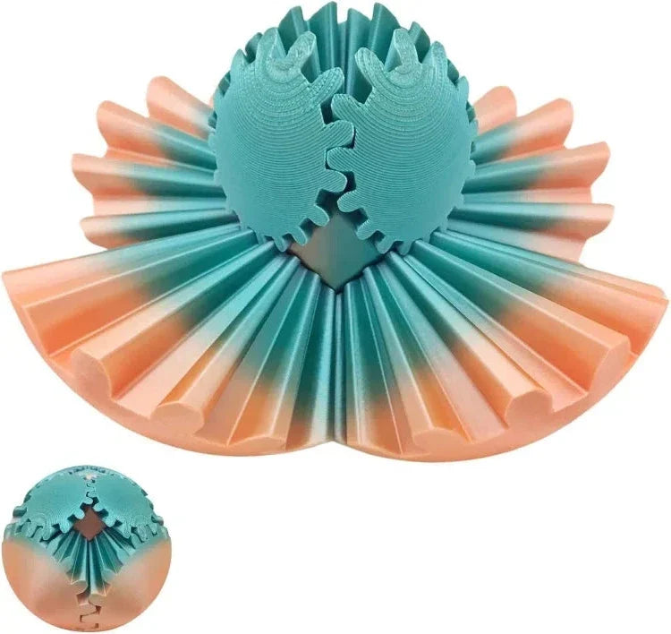3D Printed Interlocking Gear Sphere Fidget Toy Desktop Stress Relief Ball Mechanical Puzzle for Focus & Anxiety