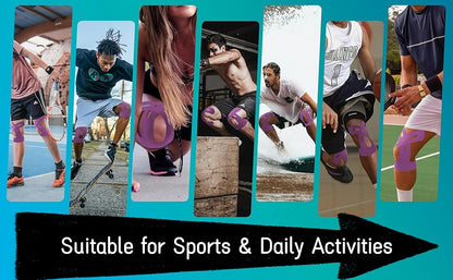 Pre-Cut Kinesiology Tape for Knee Support – 150% Stretch Cotton Athletic Tape for Pain Relief & Stability During Sports & Daily Activity