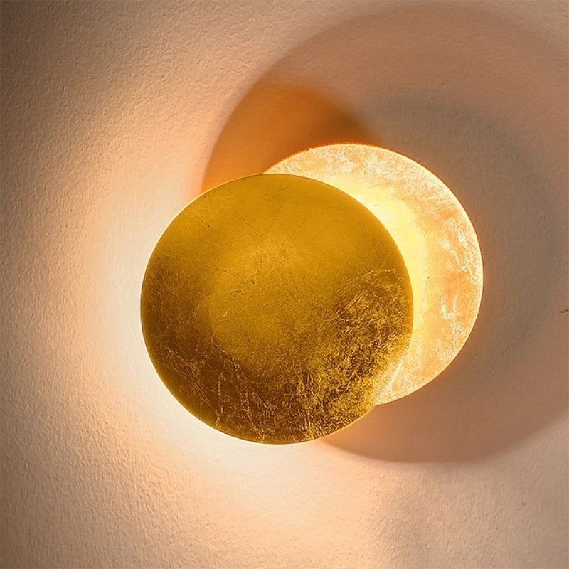 Round Metal Wall Sconce Light Fixture for Living Room Bedroom Dining Area Scandinavian Minimalist Indoor Accent Lighting