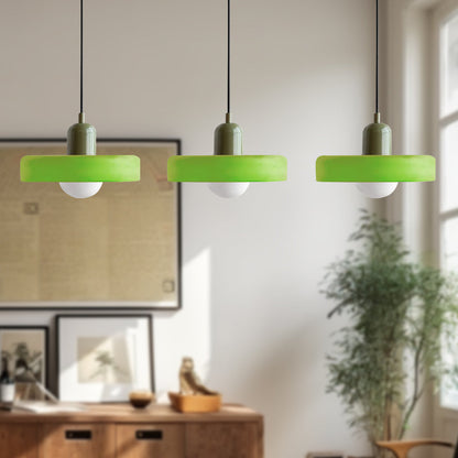 Glass Pendant Lamp 12 Inch Adjustable Height Ceiling Fixture for Bedrooms Nightstands Modern Minimalist Nordic Hanging Light E27 Socket for