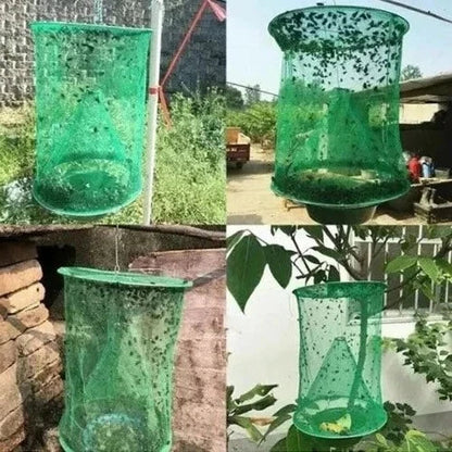 Outdoor Hanging Fly Catcher Trap with Natural Bait Compartment for Yards Barns Patios | Chemical-Free Pest Control Solution