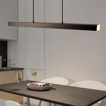 Linear LED Pendant Light Metal Frame Acrylic Diffuser Contemporary Dining Room Kitchen Island Ceiling Fixture Dimmable Modern Hanging Lamp