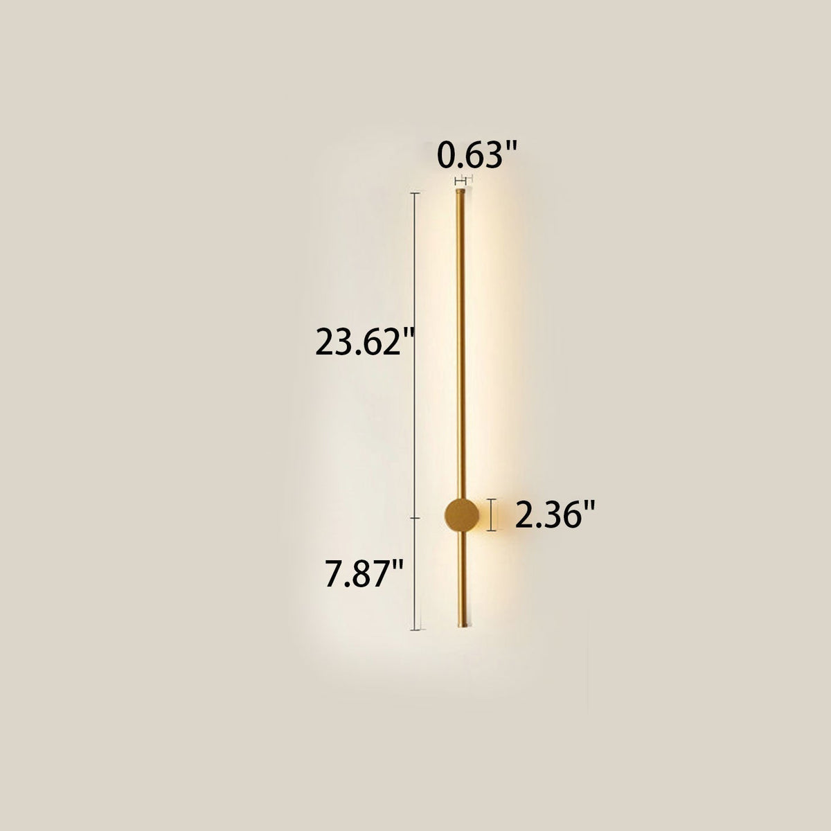 Vertical LED Sconce Aluminum Linear Strip Light Black Gold 31 in Bedroom Hallway Accent Lighting Indirect Glow Modern Minimalist Hardwired M