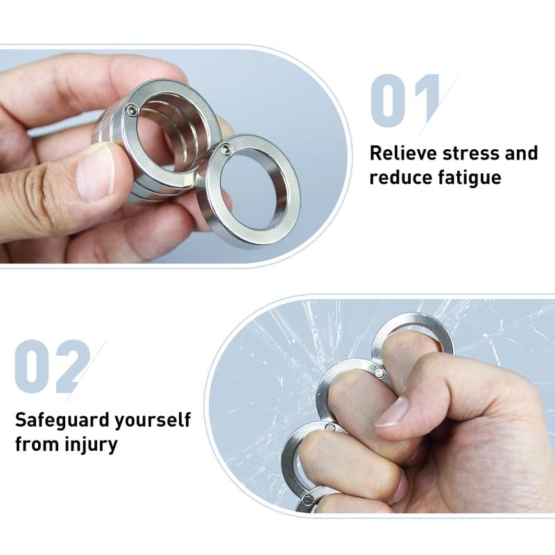 Collapsible Four-Finger Fidget Ring for Anxiety Relief & Focus | Portable Handheld Stress Tool for Adults Students | Silent Tactile