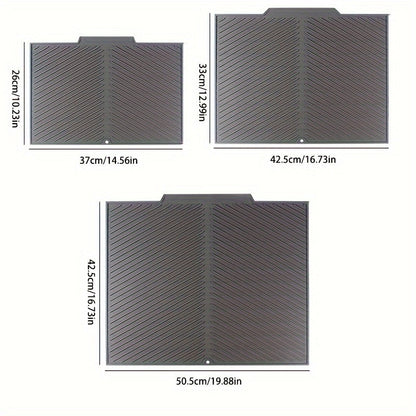 Silicone Drying Mat for Kitchen Counter – Heat Resistant, Non-Slip Dish Drainer Pad for Dishes, Glasses, Cookware | Dishwasher Safe