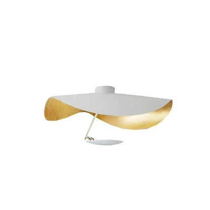 Contemporary Leaf-Motif Flush Mount Ceiling Light Metal Fixture Black Gold White Finish for Living Room Bedroom Dining Room Modern Home