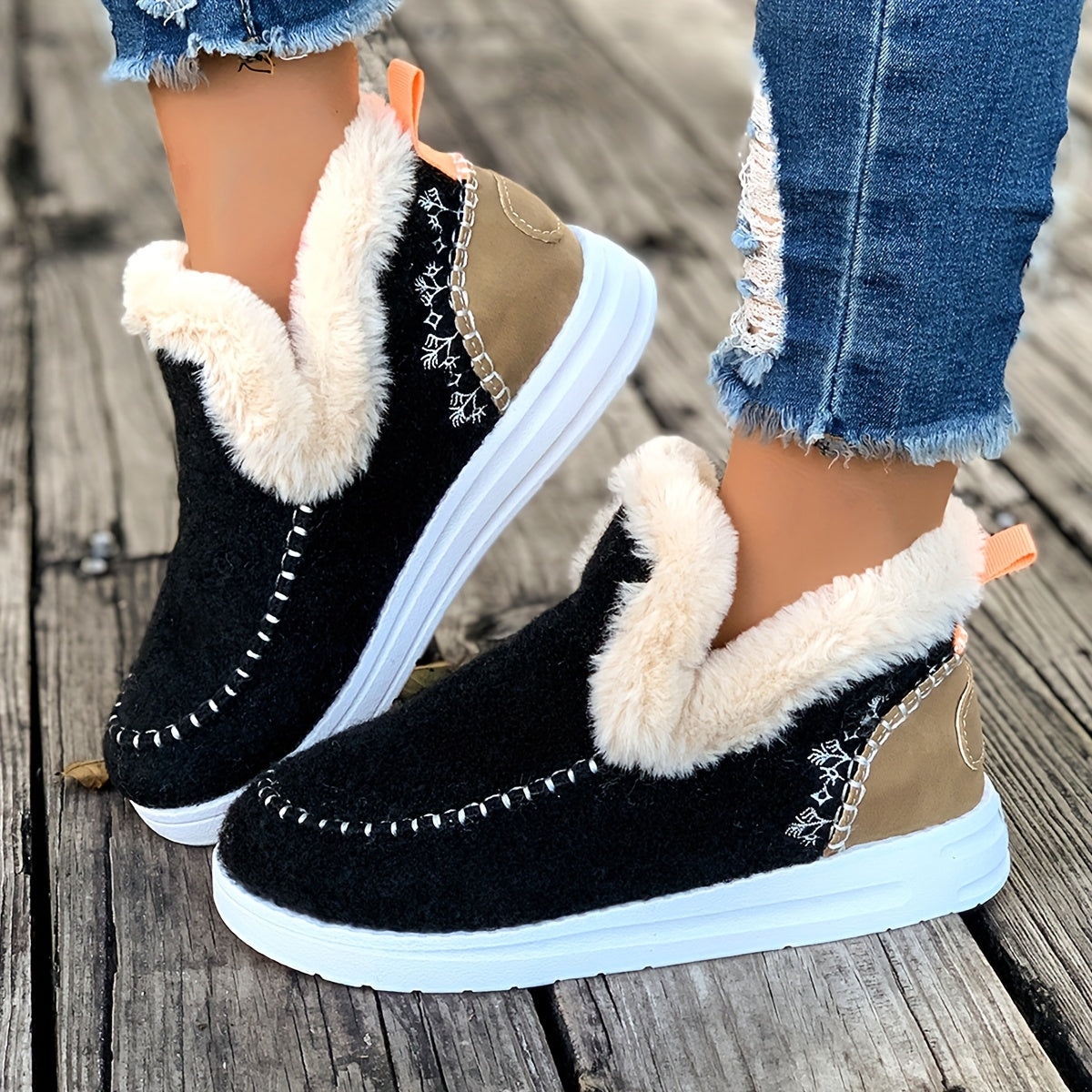 Women's Plush-Lined Slippers – Non-Slip Indoor House Shoes with Cozy Fleece for Winter Warmth & Everyday Comfort at Home