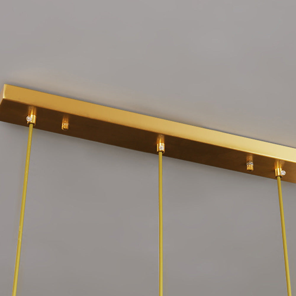 Adjustable Drop Fixture with Clear Tapered Shade & Brass Accents for Kitchen Islands, Breakfast Nooks, Entryways
