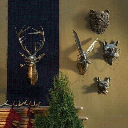 Decoración de pared de cabeza de animal 3D de vida silvestre para el hogar