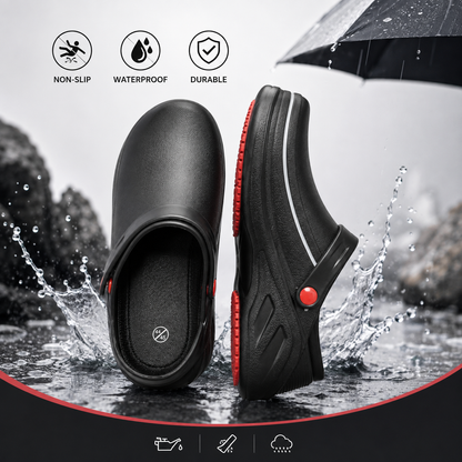 Oil-Resistant Work Shoes with Waterproof Protection & Anti-Slip Grip for Men – Industrial Safety Footwear for Kitchen, Construction &