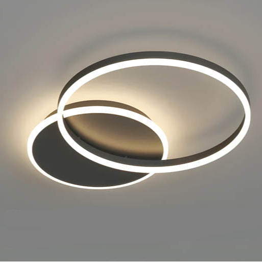 LED Ring Chandelier 45 in Aluminum Fixture Warm White Dimmable for Bedroom Living Room Dining Room Modern Flush Mount Multi-Ring Integrated