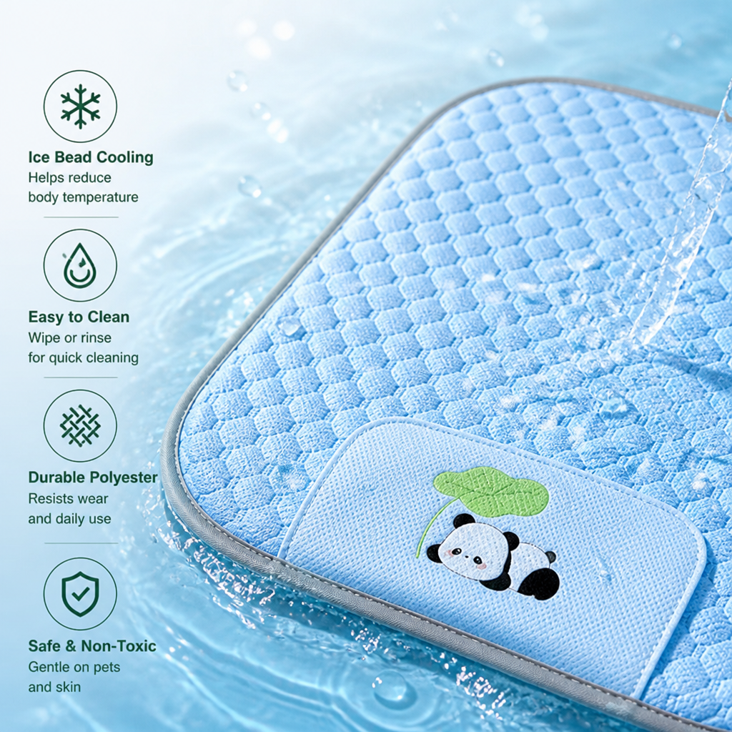 Ortekor Ice Bead Cooling & Easy-Clean Polyester Dog Mat