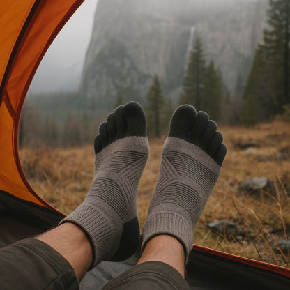 Men's Merino Wool Toe Socks – Insulated 5-Toe Design for Winter Sports & Hiking