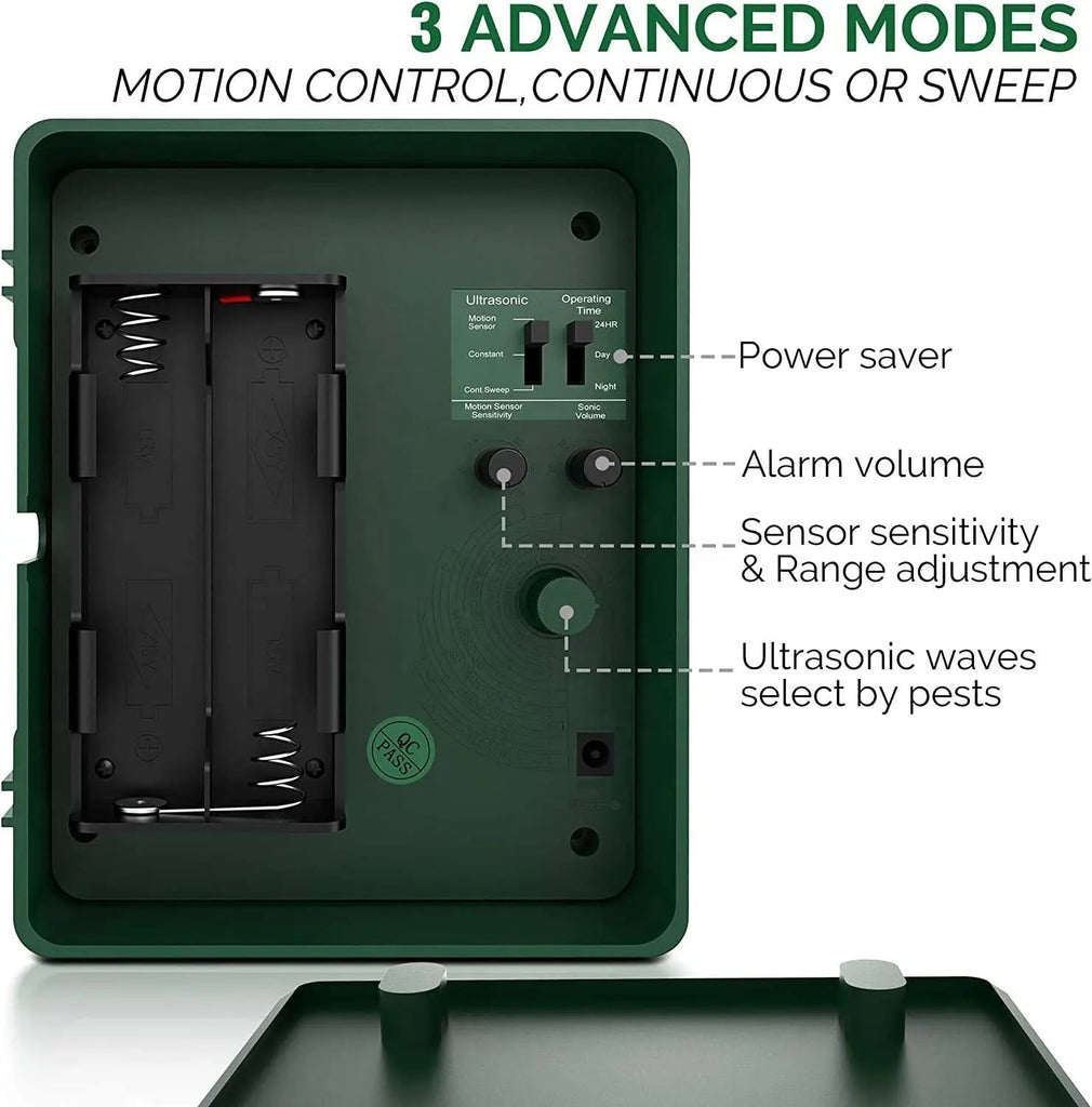 Solar-Powered Ultrasonic Wildlife Deterrent with Motion Sensor for Yards & Gardens – Harmless Pest Control Device