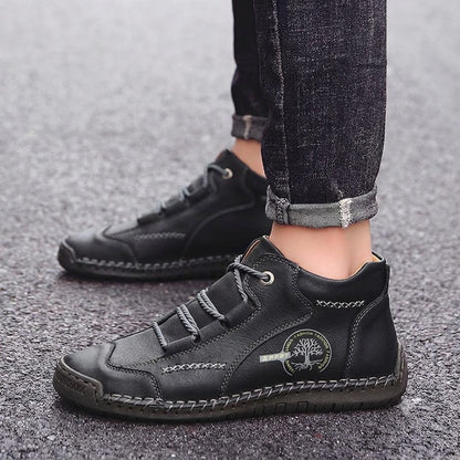 Supportive Leather Boots for Men with Cushioned Arch Support & Slip-Resistant Outsole for Everyday Comfort & Travel