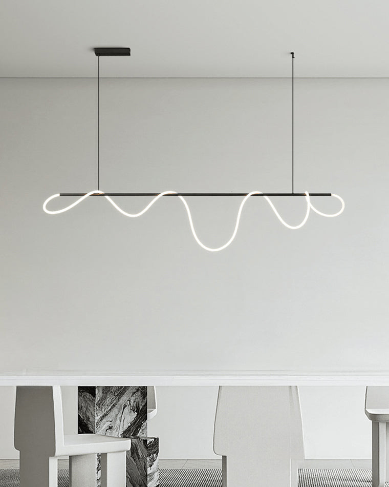 Adjustable Pendant Light Fixture with Remote Dimming 43 in Silicone LED for Kitchen Island Dining Table Modern Hanging Ceiling Lamp Gold Bla