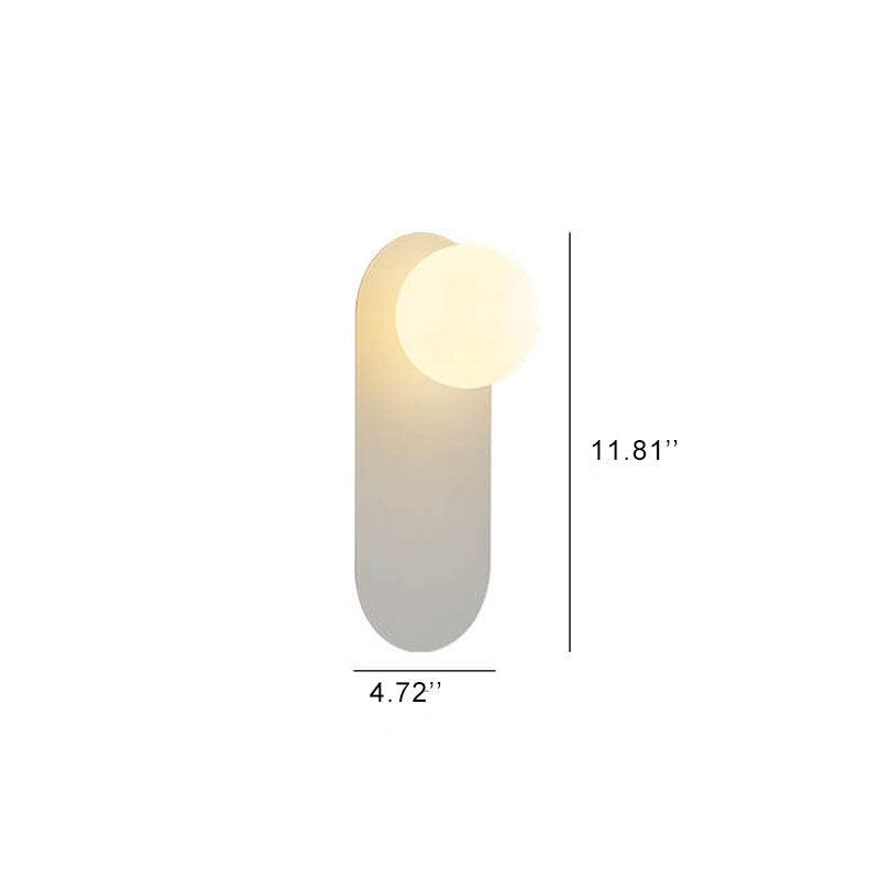 Glass Orb Wall Sconce with Metal Ring Bracket — Modern Single-Light Fixture for Bedroom, Hallway & Living Room — Hardwired G9 Base (Bulb
