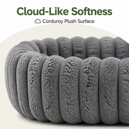 Ortekor Neck-Supporting Extra-Soft Corduroy Bolster Bed (Removable Cover)