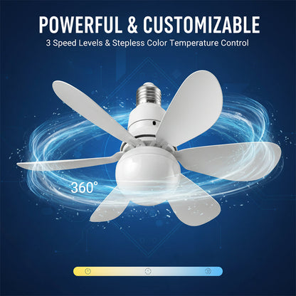 Modern Low Profile Ceiling Fan Light with Stepless Dimming | Elegant Design for Enhanced Home Ambiance