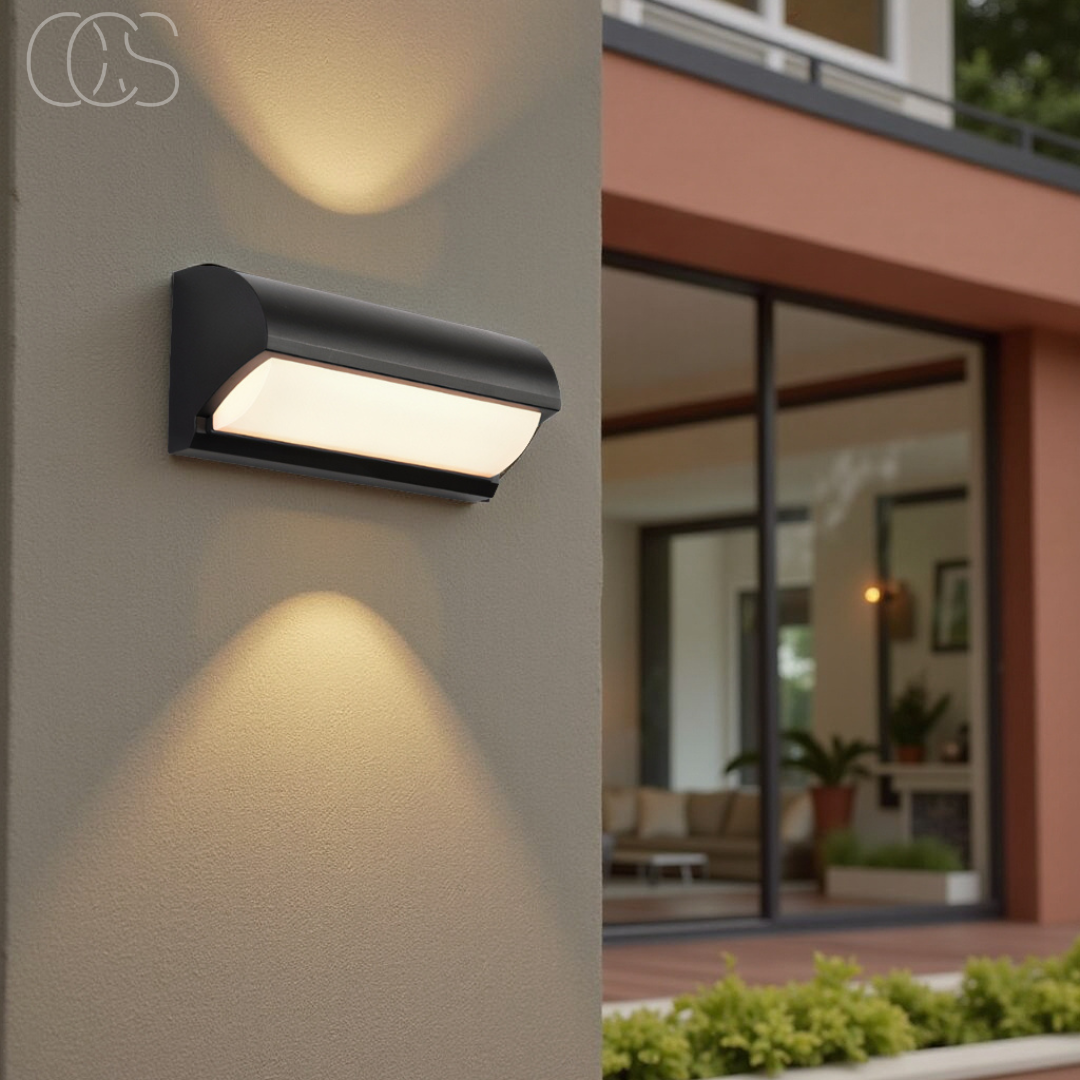 Outdoor LED Wall Light Fixture Black Modern Waterproof Sconce for Patio Garden Entryway 960 Lumens Warm White 3000K IP65 Rated