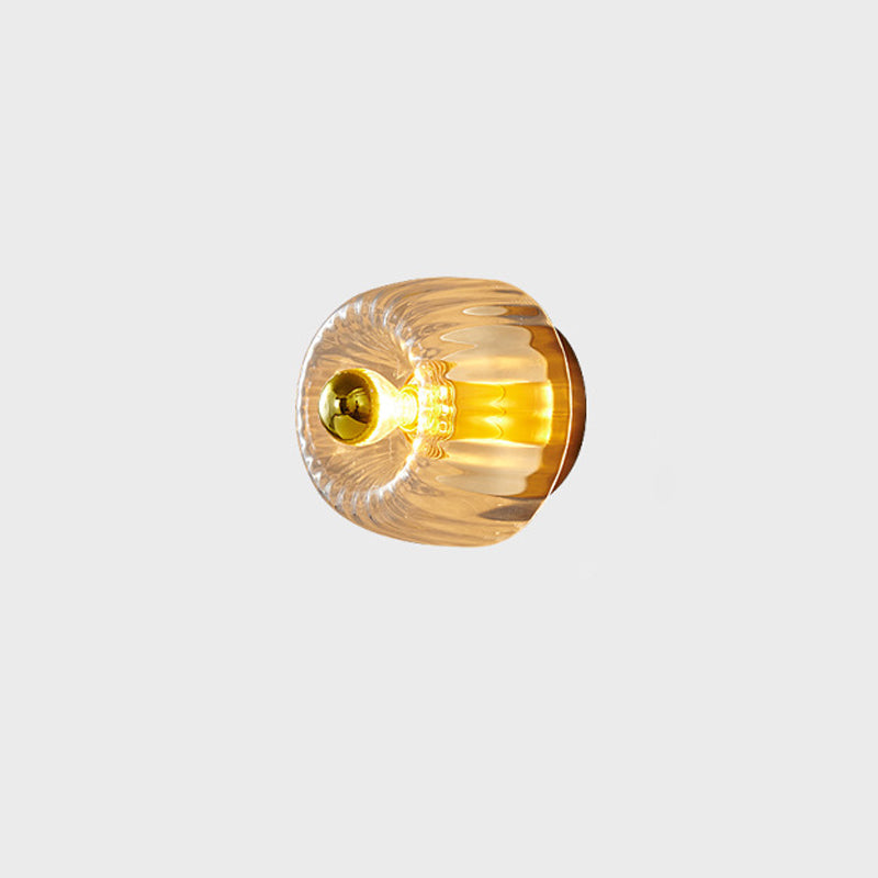 Hardwired Ceiling Light 6.3 Inch Gold Finish for Bedroom Living Room Hallway Bathroom Compact Wall Mount E14 E12 Base Compatible with LED In