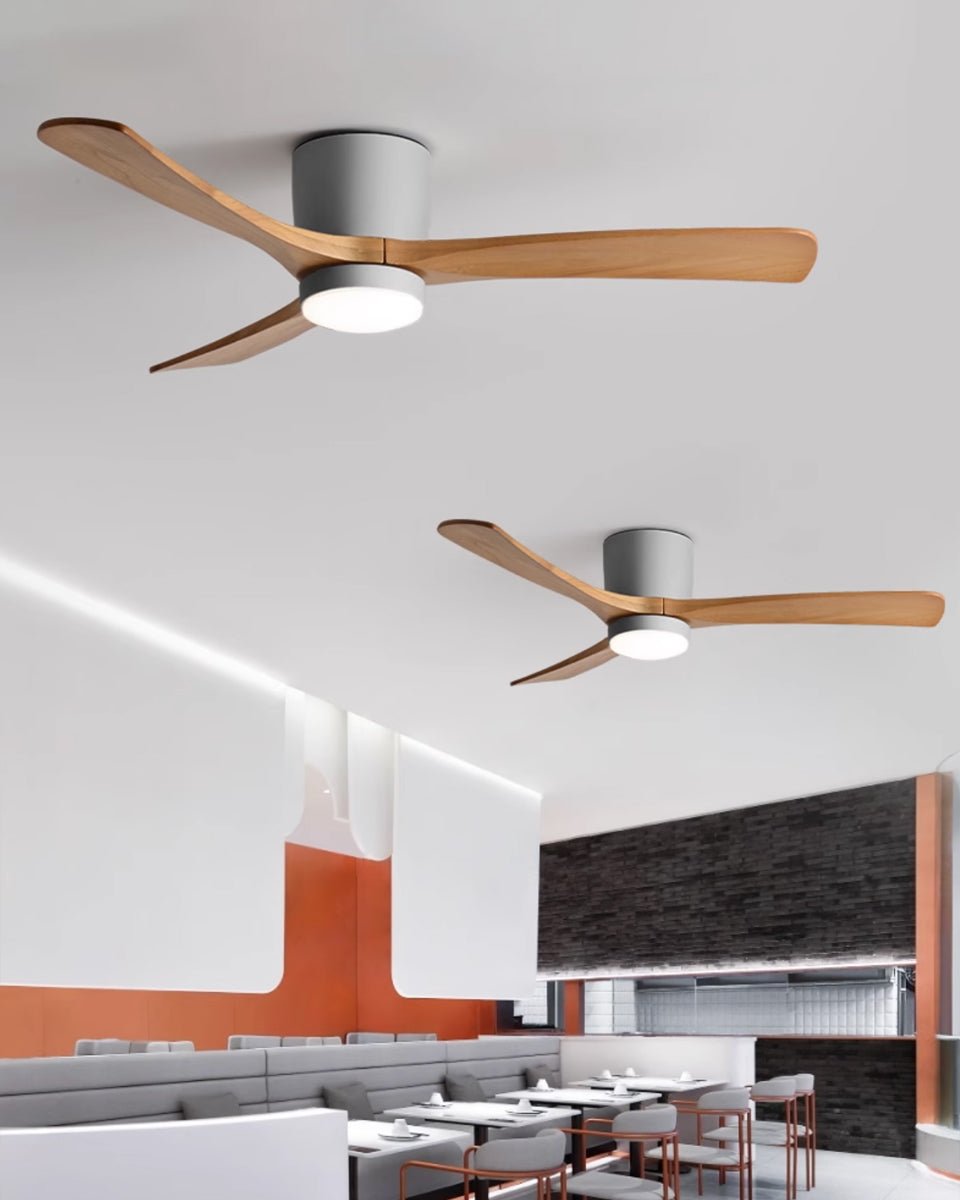 Sycamore Wood Ceiling Fan with LED Light – Whisper-Quiet 6-Speed DC Motor, Reversible Airflow, Remote Control, 42/48/52 Inch