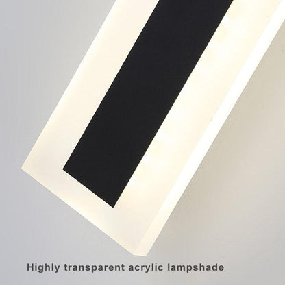 Outdoor LED Wall Sconce Hardwired Acrylic Fixture Black 12 in 7W-58W Energy-Saving Fence Patio Deck Entryway Lighting Modern Weather-Resista
