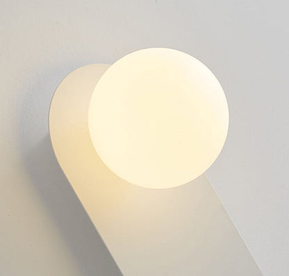 Glass Orb Wall Sconce with Metal Ring Bracket — Modern Single-Light Fixture for Bedroom, Hallway & Living Room — Hardwired G9 Base (Bulb