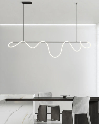 Adjustable Pendant Light Fixture with Remote Dimming 43 in Silicone LED for Kitchen Island Dining Table Modern Hanging Ceiling Lamp Gold Bla