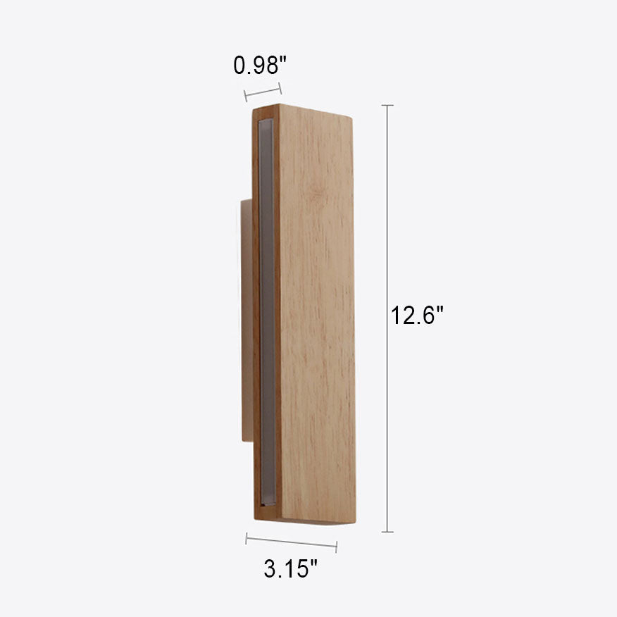 LED Sconce Light 12 Inch Wooden Acrylic Fixture Hallway Bedroom Living Room Hardwired Modern Minimal Décor Ambient Glow 12W 1200 Lumen Inter