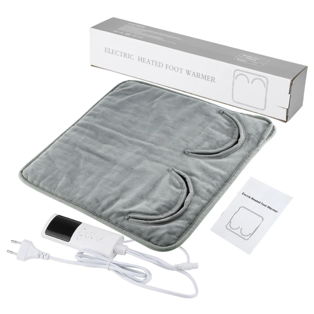 Almohadilla térmica para pies con 9 niveles de temperatura y temporizador automático: alfombrilla eléctrica de microfelpa suave para el hogar o la oficina en invierno