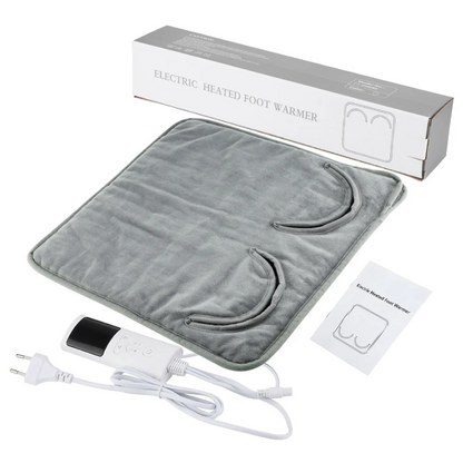 Almohadilla térmica para pies con 9 niveles de temperatura y temporizador automático: alfombrilla eléctrica de microfelpa suave para el hogar o la oficina en invierno