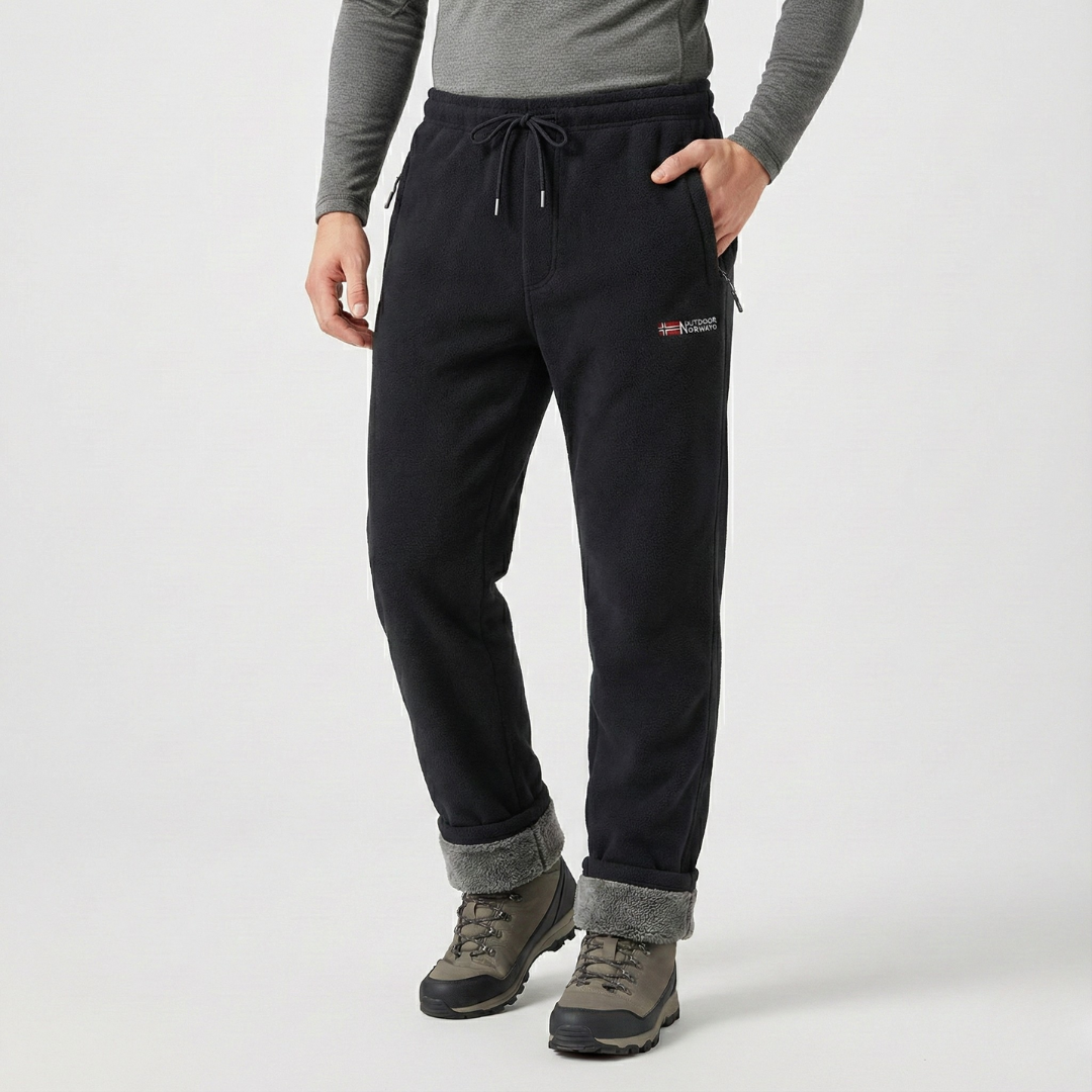Insulated Fleece Winter Snow Pants for Skiing, Camping & Outdoor Work – Unisex Thermal Cold Weather Trousers with Elastic Waist & Deep
