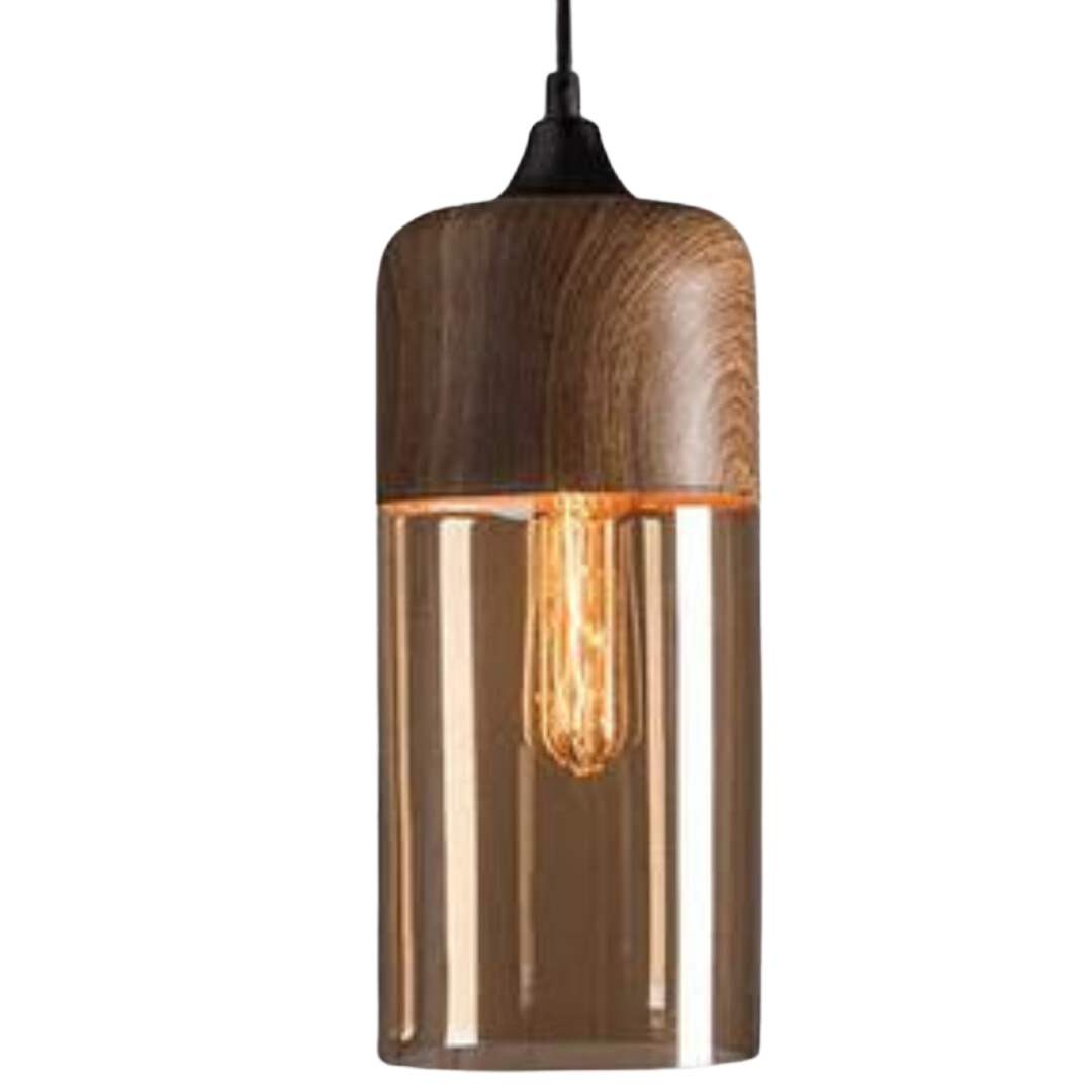 Hanging Ceiling Fixture with Smoked Glass Shade 10 Inch Adjustable Height E27 Socket for Dining Room Kitchen Island Modern Farmhouse Breakfa