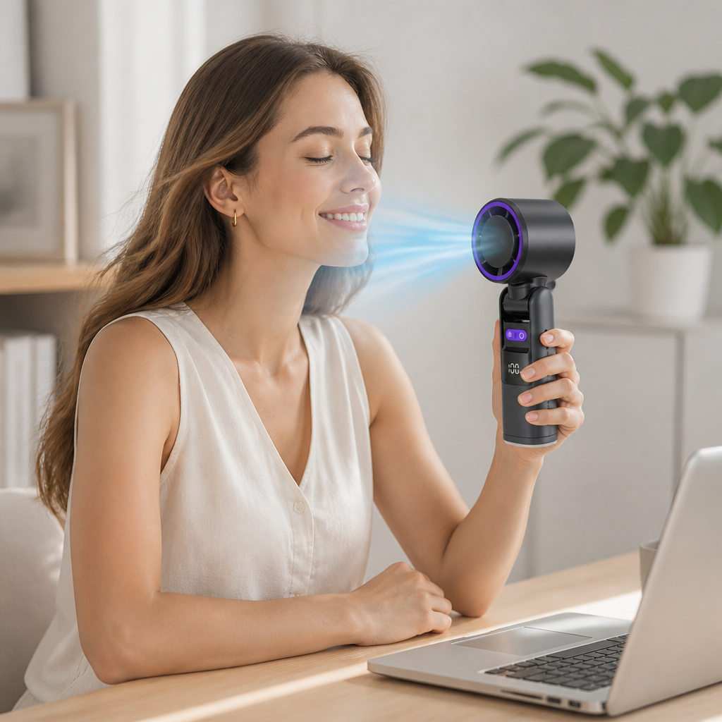 Ventilador de mano con placa de refrigeración semiconductora (4000 mAh)