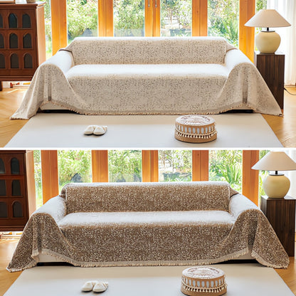 Reversible Sofa Throw Blanket - Speckled Cotton Blend - Boho Farmhouse Style Furniture Protector for Couch, Loveseat & Armchair