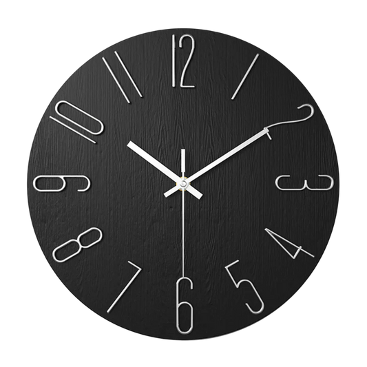 12-Inch Quartz Wall Clock – Minimalist Round Design for Home, Office, Bedroom & Kitchen – Silent Non-Ticking Battery Operated