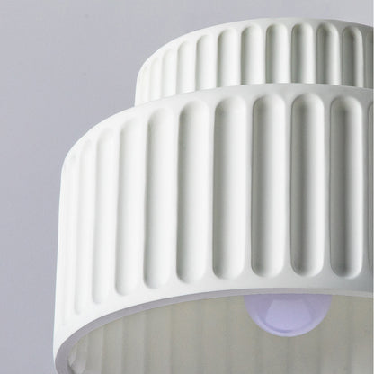 Lámpara de techo de resina de montaje empotrado, casquillo E27, pantalla texturizada, color blanco, para cocina, dormitorio, pasillo, perfil bajo, diseño escandinavo minimalista moderno