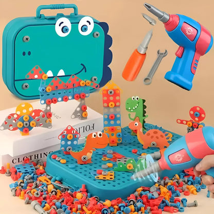 Kids Builder Playset Wooden Toy Workbench Hammer Screwdriver Wrench Pretend Construction Kit for Toddlers Preschool Learning Activity Montes