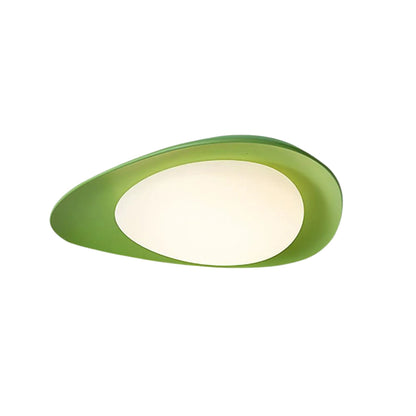 Flush Mount Ceiling Light Botanical Leaf Design Green 16 Inch Adjustable LED for Bedroom Kitchen Dining Room Natural Decor