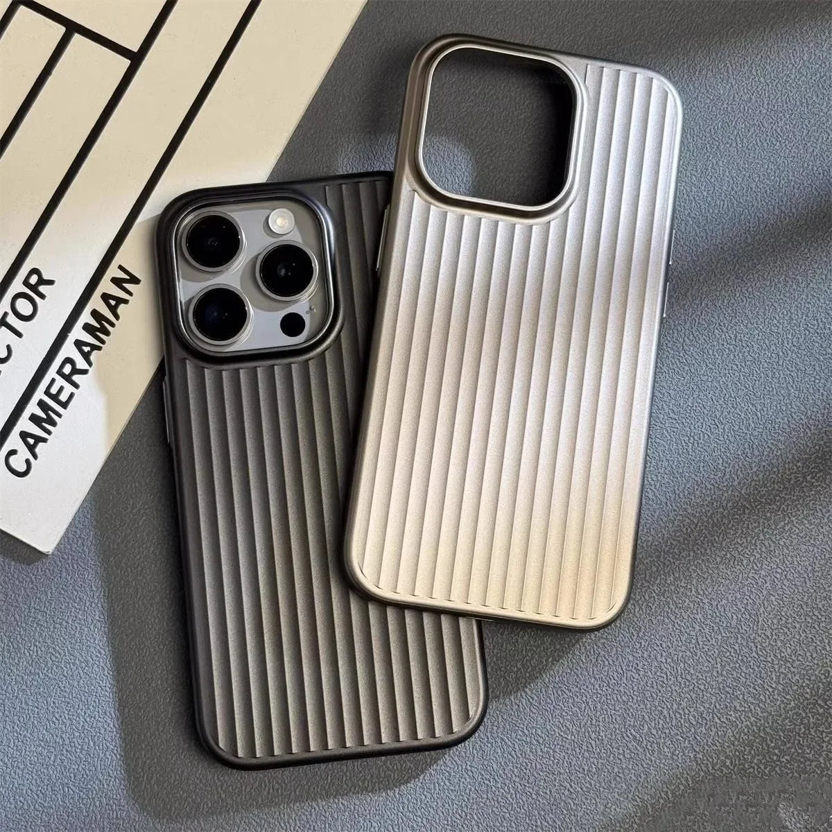 Slim Titanium-Finish iPhone Case with Military-Grade Drop Protection and Wireless Charging Support for iPhone 13, 14, 15, 16 Series