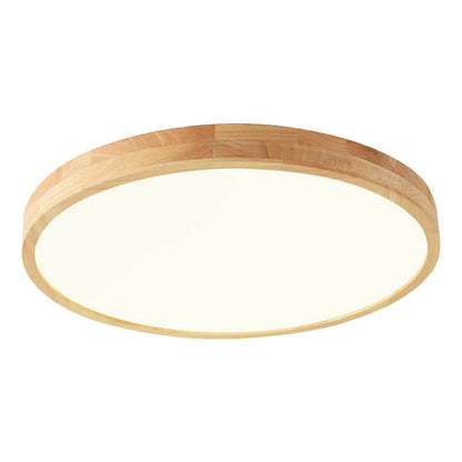 Round Wood Overhead Light Fixture with Adjustable Temperature Settings 12-24 Inch Low Profile for Bedroom Living Room Kitchen Dining Area Co