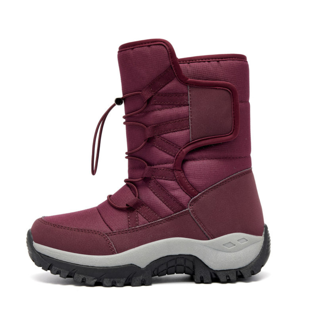 Women's Insulated Waterproof Winter Boots with Hook-and-Loop Closure for Snow & Ice