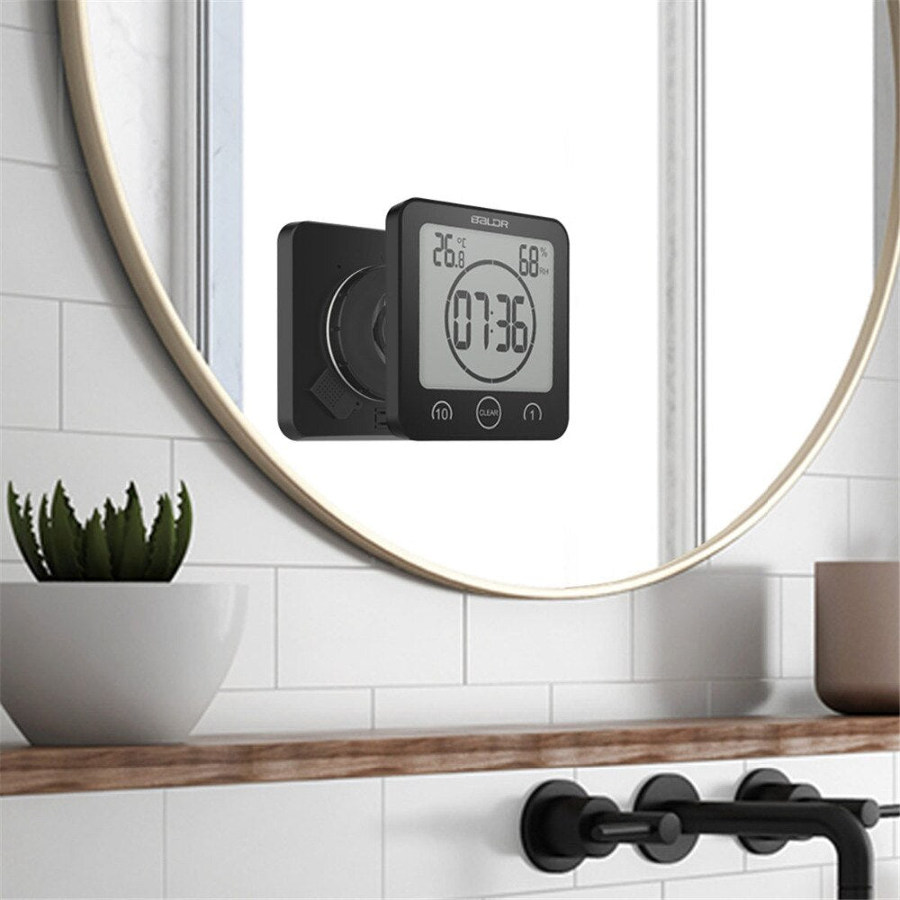 Waterproof Bathroom Shower Clock with Large Display for Time Management